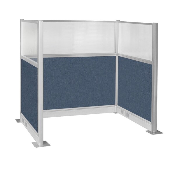 Versare Pre-Configured Hush Panel Electric Cubicle (U Shape) 6' x 4' W/ Window Ocean Fabric 1859394 - main